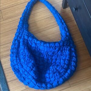 COS Quilted Shoulder Bag - Royal blue